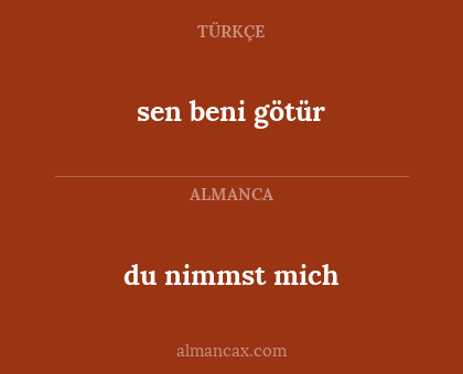 sen beni götür - du nimmst mich