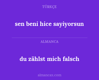 du zählst mich falsch - sen beni hice sayiyorsun