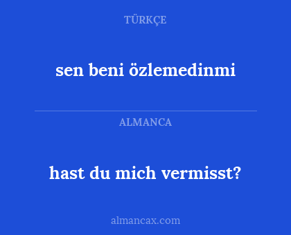 hast du mich vermisst? - sen beni özlemedinmi
