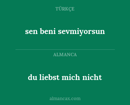 du liebst mich nicht - sen beni sevmiyorsun