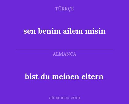 sen benim ailem misin - bist du meinen eltern