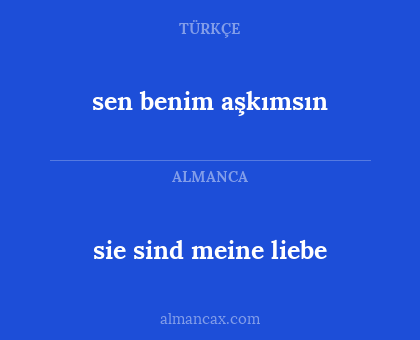 sie sind meine liebe - sen benim aşkımsın