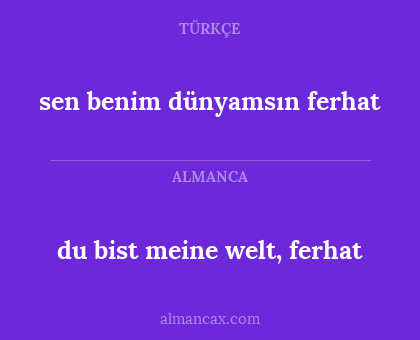 du bist meine welt, ferhat - sen benim dünyamsın ferhat