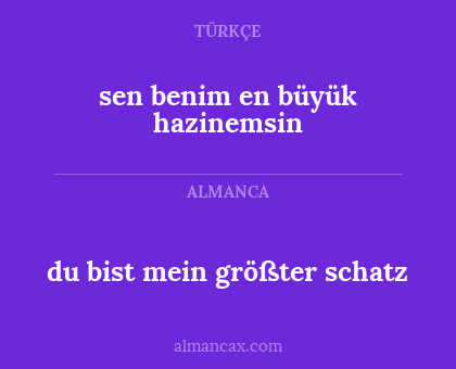 du bist mein größter schatz - sen benim en büyük hazinemsin