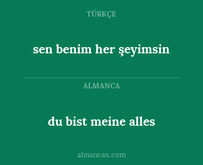 sen benim her şeyimsin - du bist meine alles