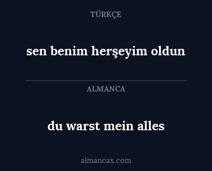 du warst mein alles - sen benim herşeyim oldun