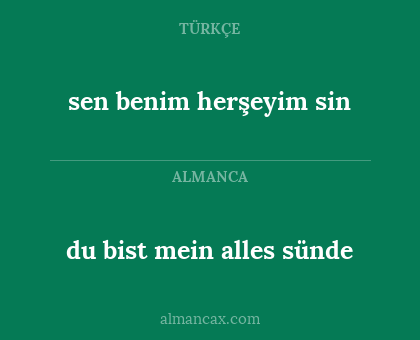 sen benim herşeyim sin - du bist mein alles sünde