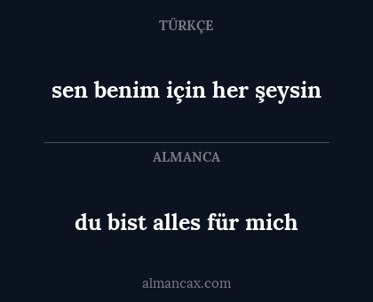 sen benim için her şeysin - du bist alles für mich