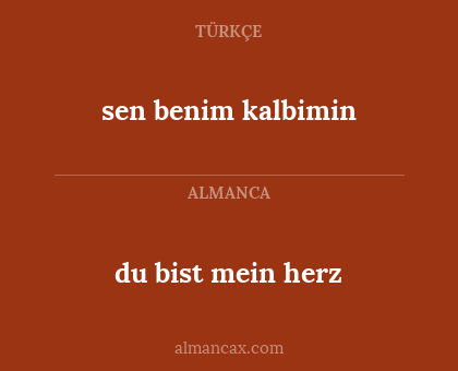 sen benim kalbimin - du bist mein herz
