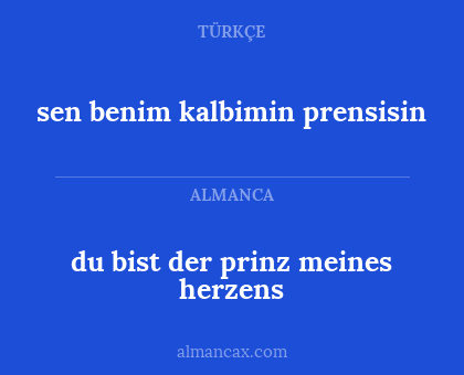 du bist der prinz meines herzens - sen benim kalbimin prensisin