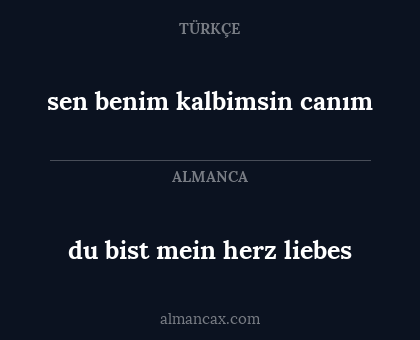 sen benim kalbimsin canım - du  bist mein herz liebes