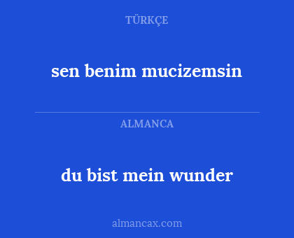 du bist mein wunder - sen benim mucizemsin