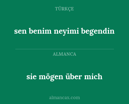 sie mögen über mich - sen benim neyimi begendin