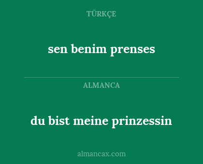 du bist meine prinzessin - sen benim prenses