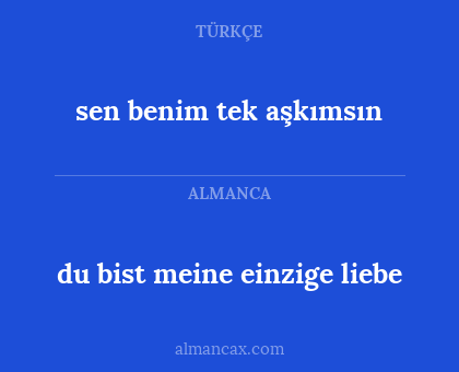 sen benim tek aşkımsın - du bist meine einzige liebe