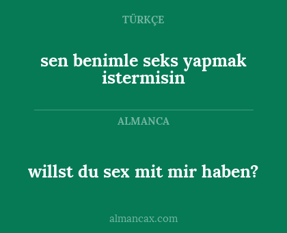 sen benimle seks yapmak istermisin - willst du sex mit mir haben?