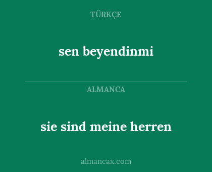 sen beyendinmi - sie sind meine herren