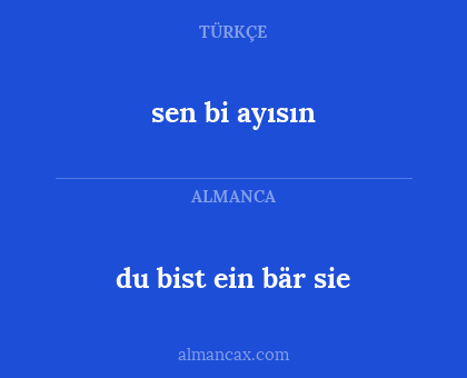 du bist ein bär sie - sen bi ayısın
