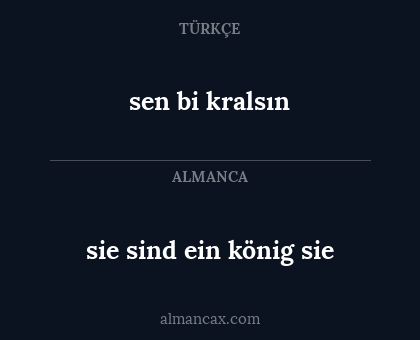 sen bi kralsın - sie sind ein könig sie