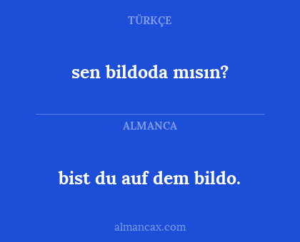 bist du auf dem bildo. - sen bildoda mısın?