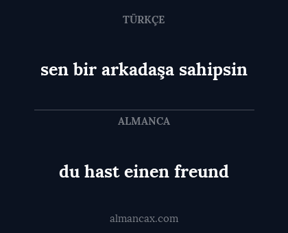 sen bir arkadaşa sahipsin - du hast einen freund