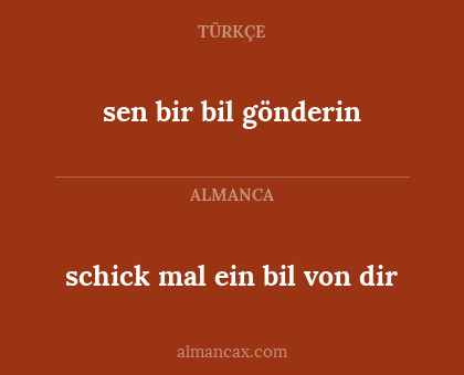 schick mal ein bil von dir - sen bir bil gönderin