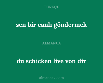 du schicken live von dir - sen bir canlı göndermek