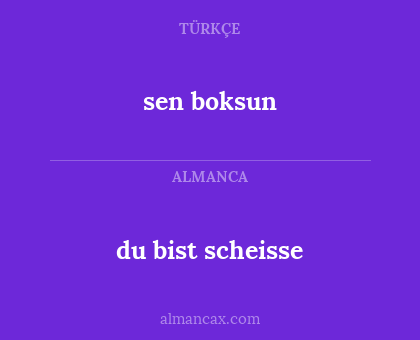 du bist scheisse - sen boksun