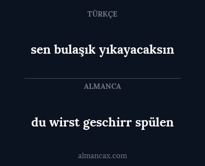sen bulaşık yıkayacaksın - du wirst geschirr spülen