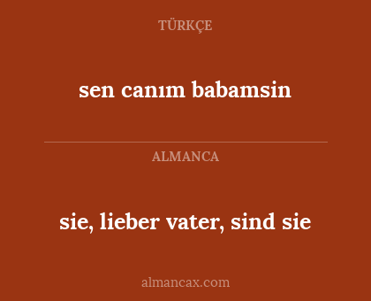 sie, lieber vater, sind sie - sen canım babamsin