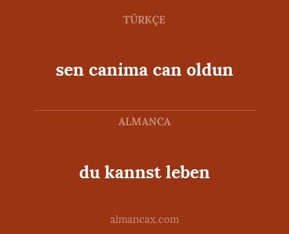 du kannst leben - sen canima can oldun