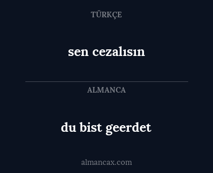 sen cezalısın - du bist geerdet