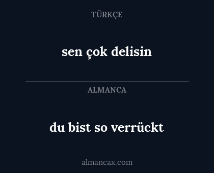 sen çok delisin - du bist so verrückt