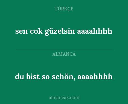 du bist so schön, aaaahhhh - sen cok güzelsin aaaahhhh