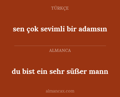 sen çok sevimli bir adamsın - du bist ein sehr süßer mann