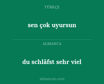 sen çok uyursun - du schläfst sehr viel