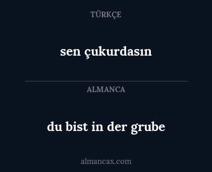 sen çukurdasın - du bist in der grube