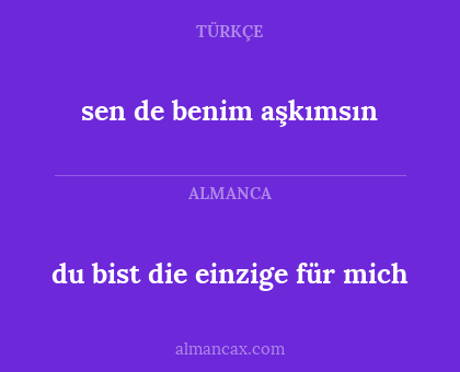 sen de benim aşkımsın - du bist die einzige für mich