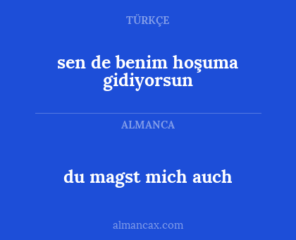 du magst mich auch - sen de benim hoşuma gidiyorsun
