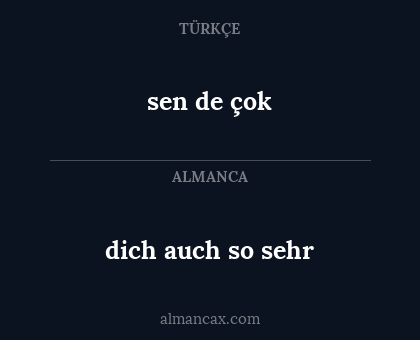 sen de çok - dich auch so sehr