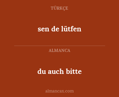 sen de lütfen - du auch bitte