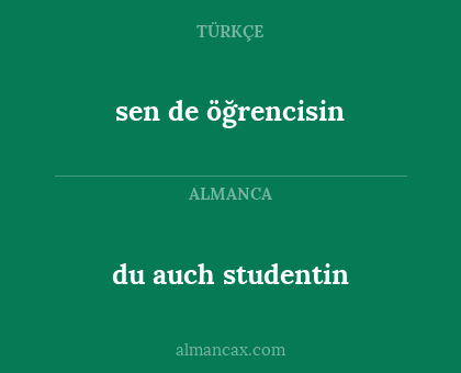 sen de öğrencisin - du auch studentin