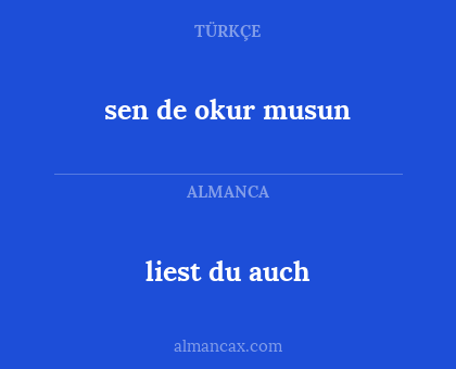 liest du auch - sen de okur musun