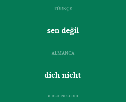 sen değil - dich nicht
