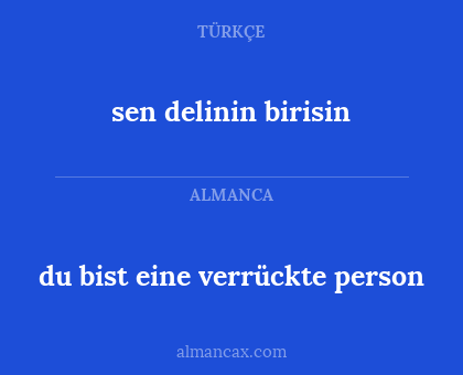 sen delinin birisin - du bist eine verrückte person