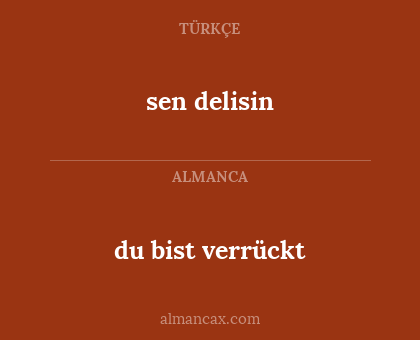 sen delisin - du bist verrückt