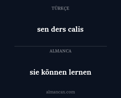 sie können lernen - sen ders calis