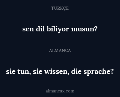 sen dil biliyor musun? - sie tun, sie wissen, die sprache?