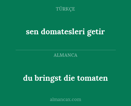 sen domatesleri getir - du bringst die tomaten