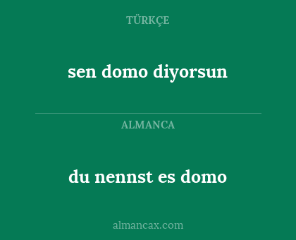 du nennst es domo - sen domo diyorsun